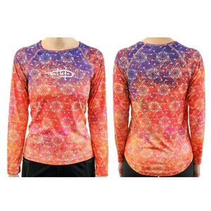 Reel Life Women's AOP Sundial Fish Long Sleeve UV Fishing Shirt Size L/G NWT